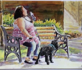 All Saddleworth Art For Sale Having a Coke Break Uppermill Park - size: 16” x 12” - Price: £139